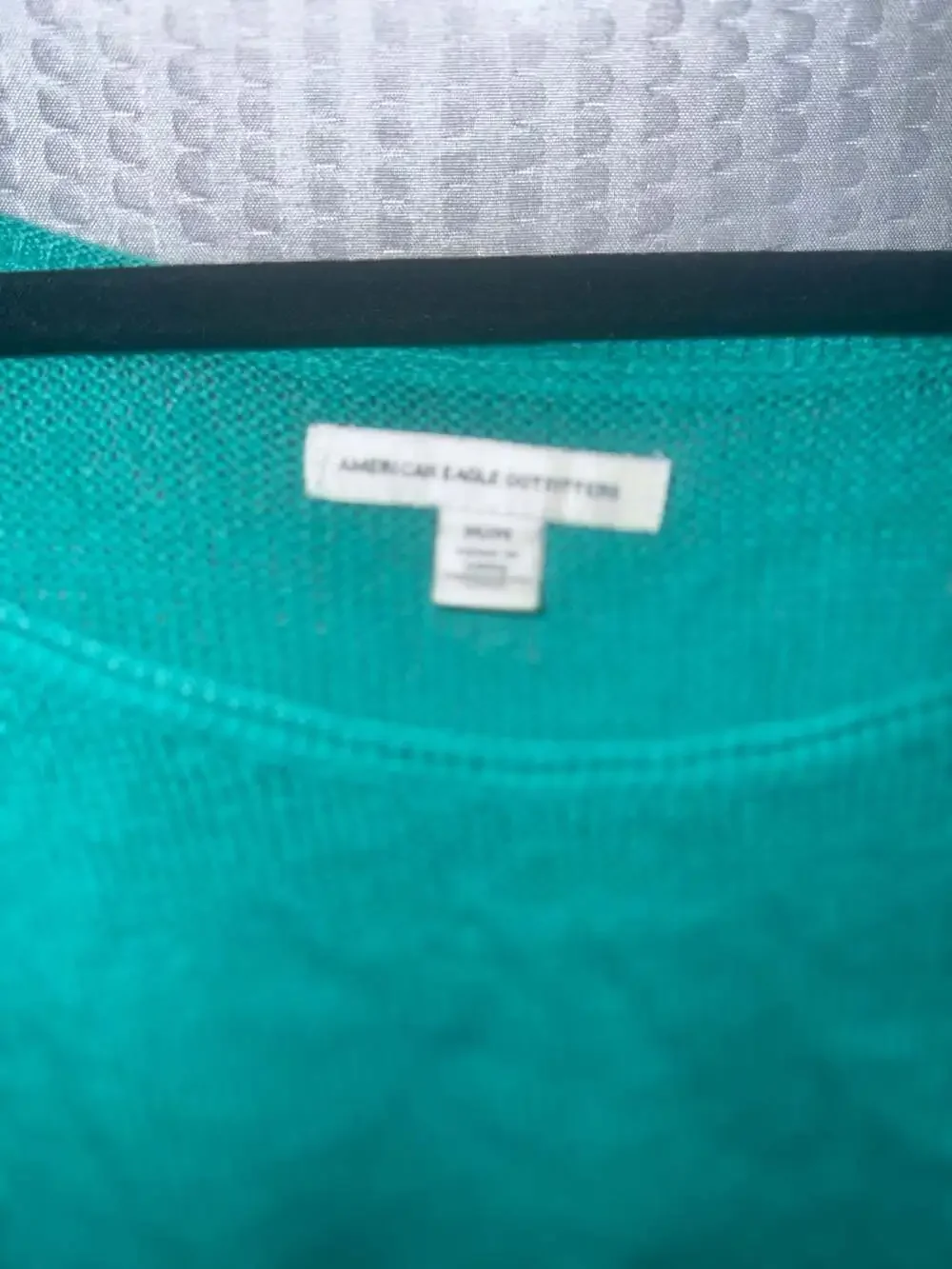 American Eagle Outfitters Women's Green Off-Shoulder Batwing Knit Sweater Medium